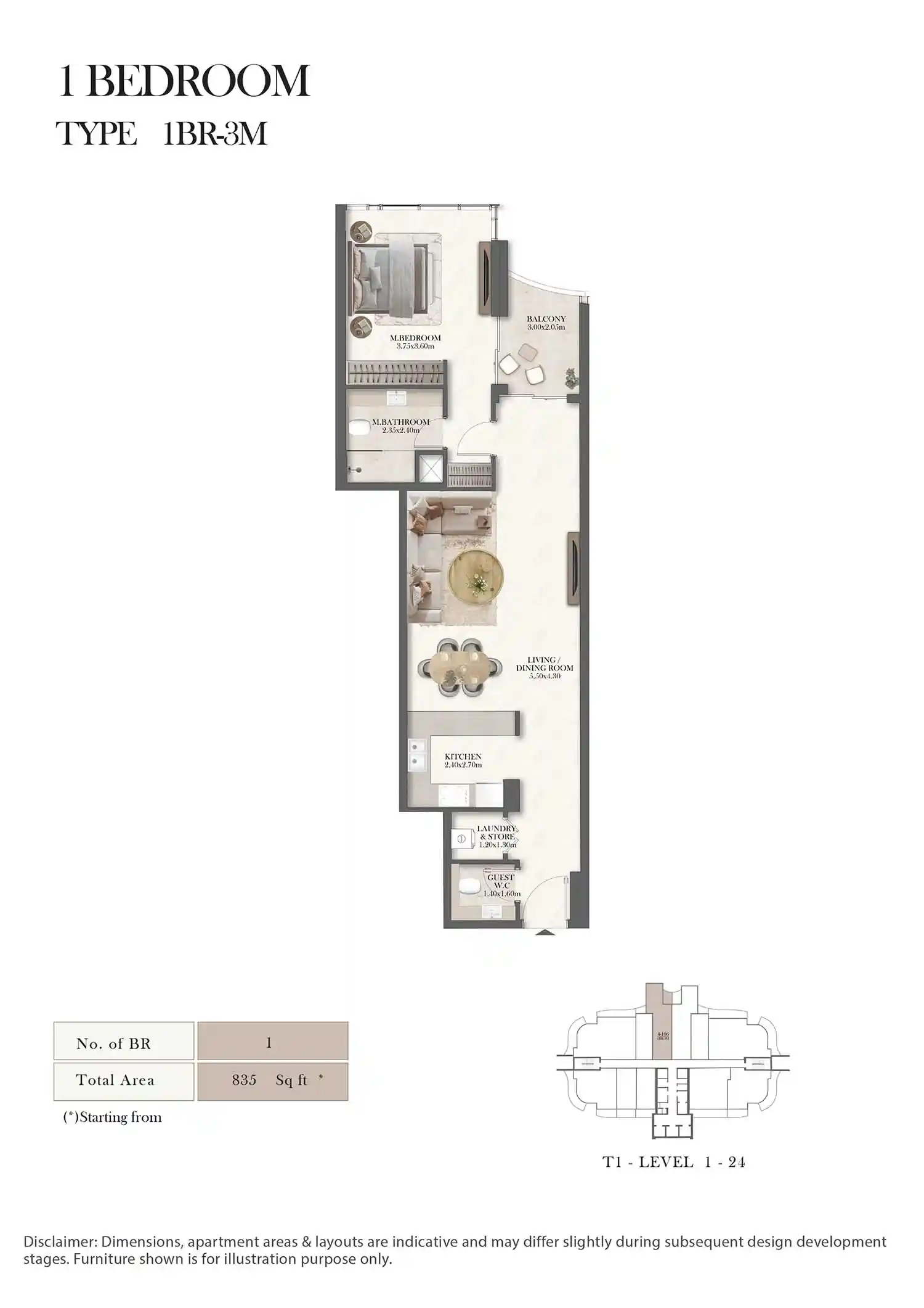 Level 1-24 (Type 1BR-3M)