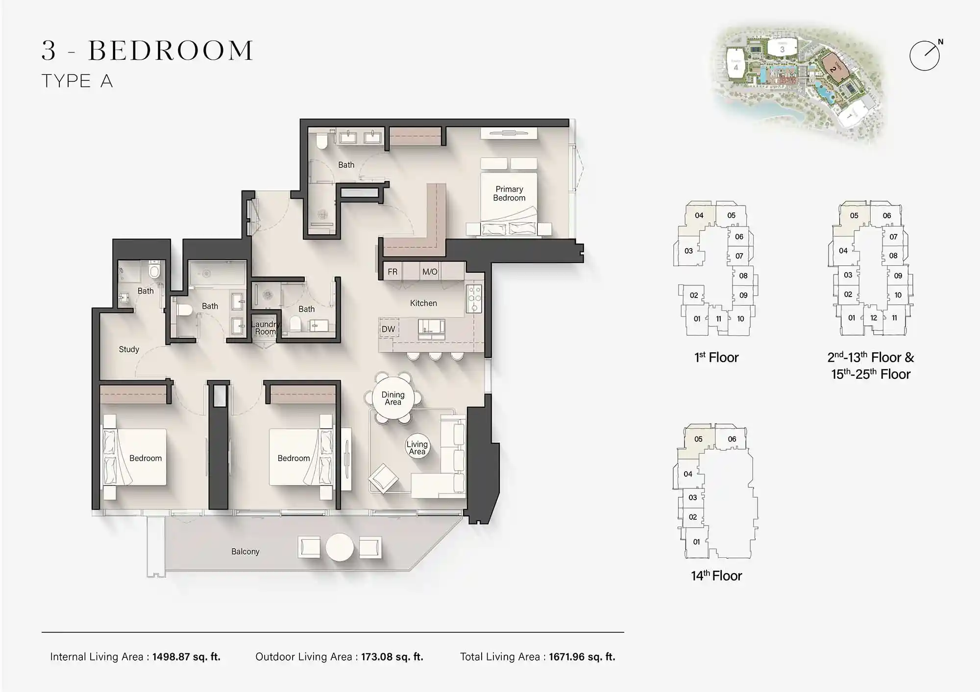 1st - 25th Floor (Type A)