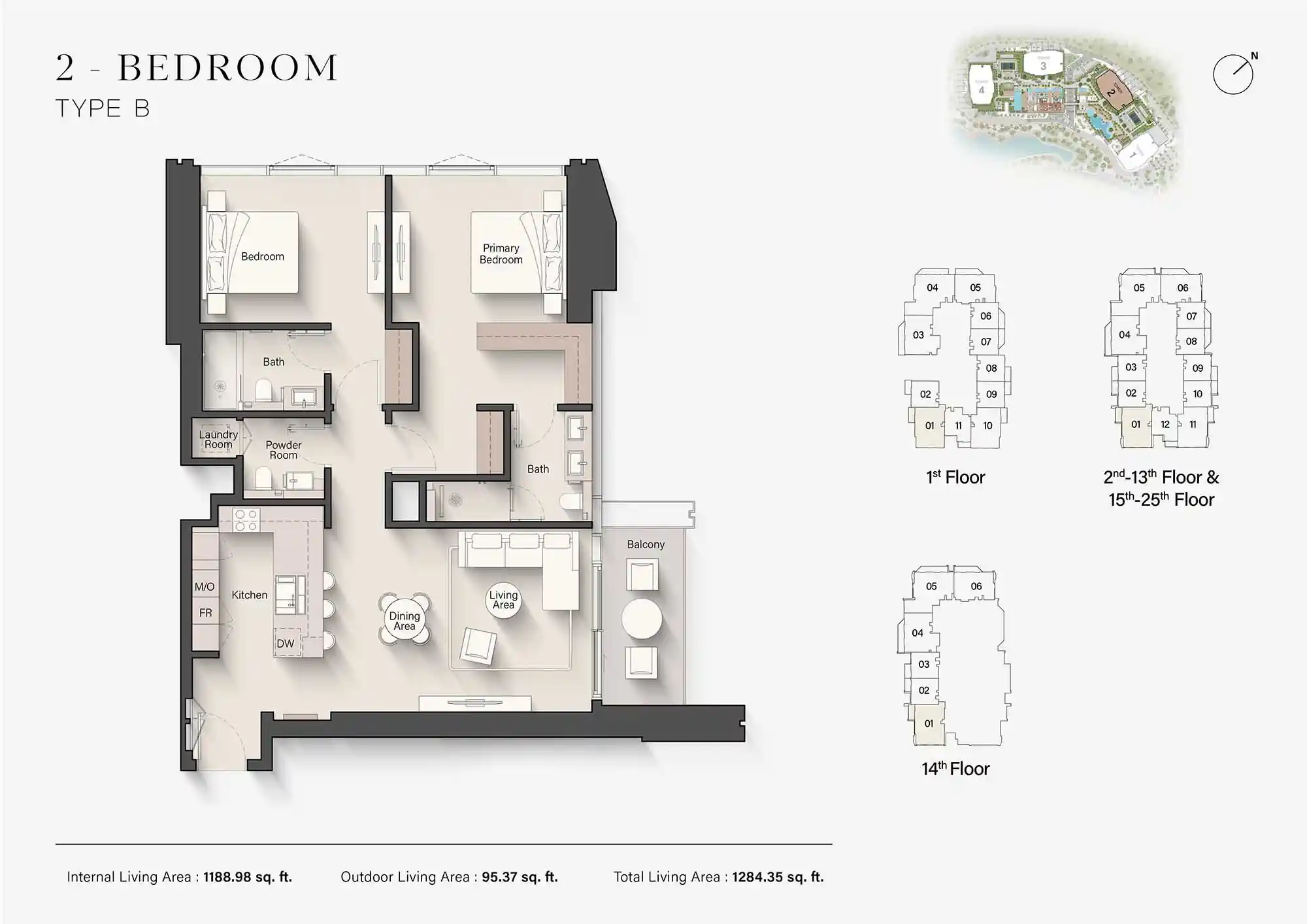 1st - 25th Floor (Type B)