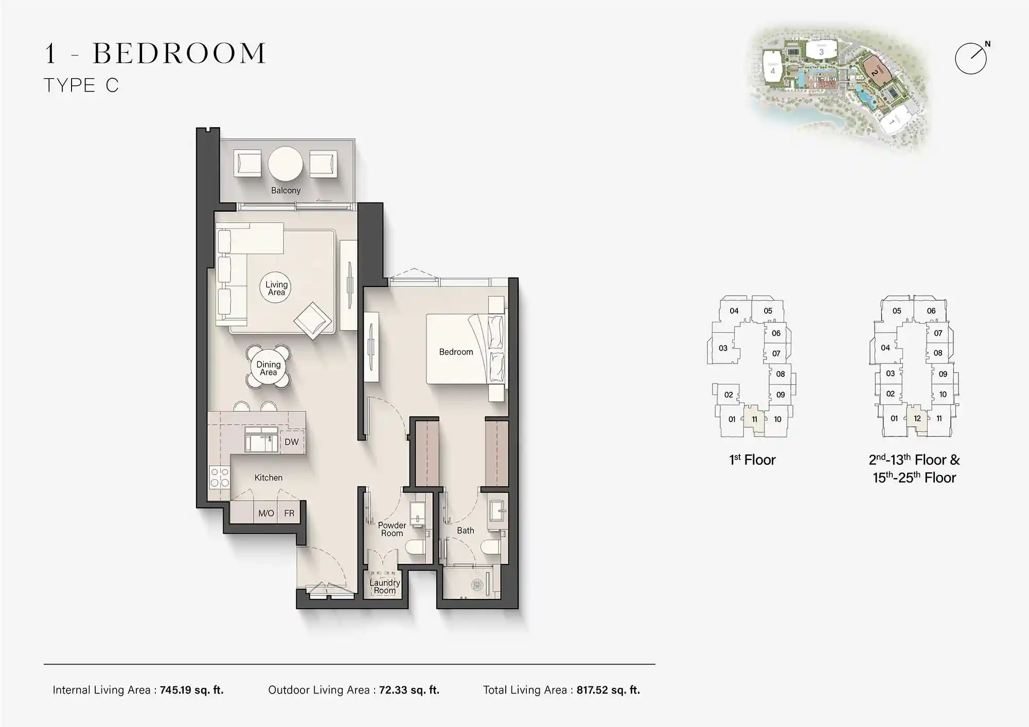 1st - 25th Floor (Type A)