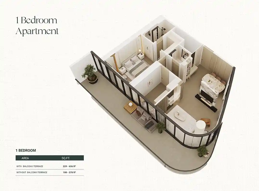 1 Bedroom (3D Model)