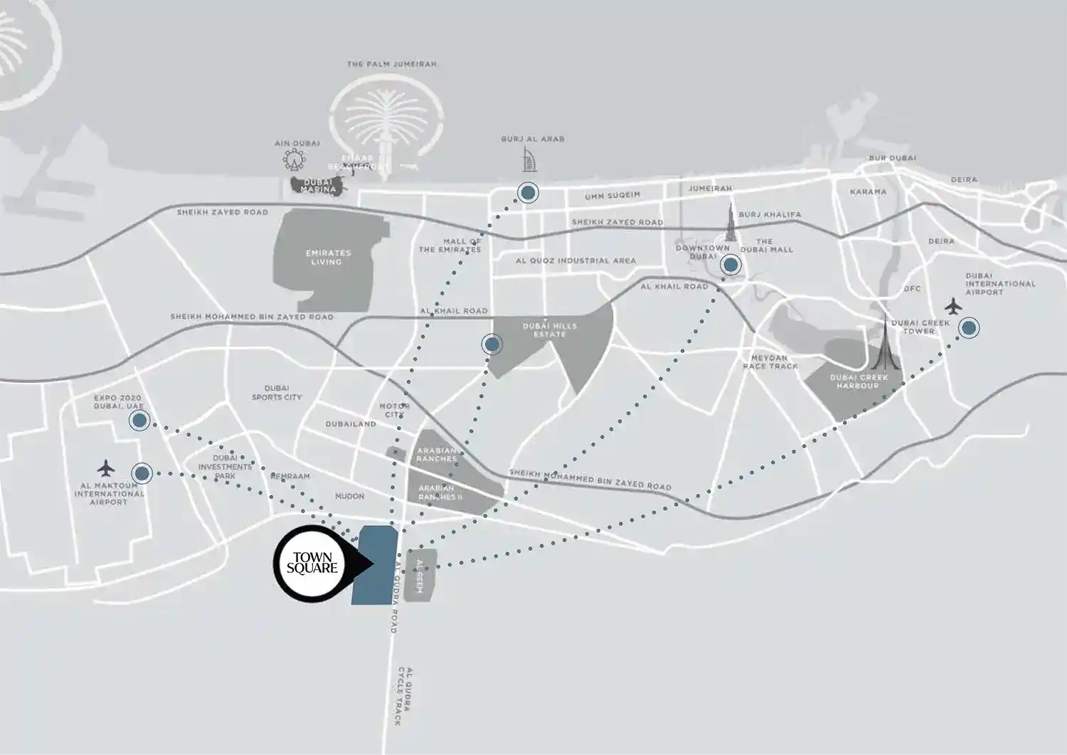 Location of Oberon Town Square