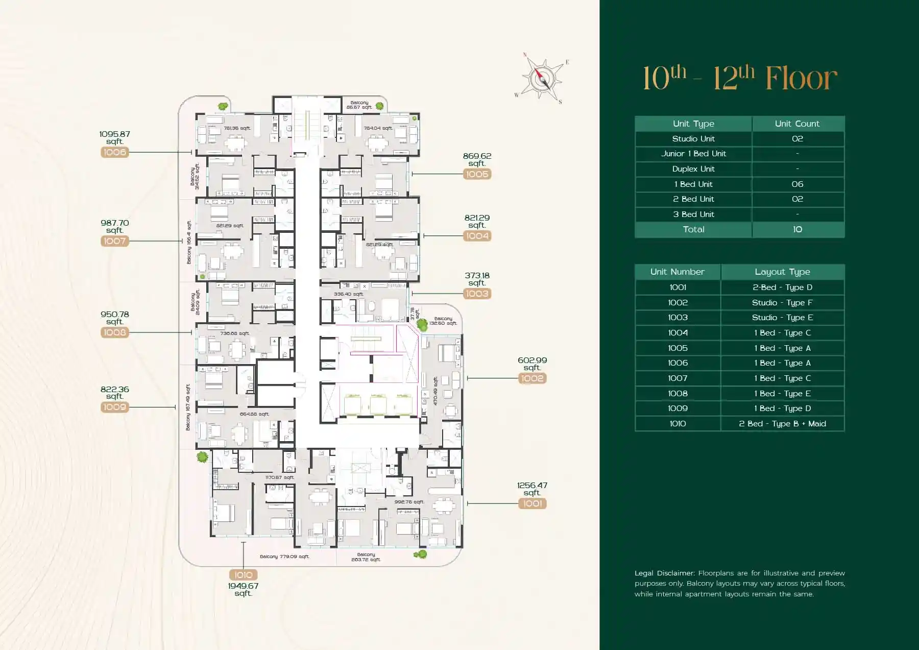 10th-12th Floor (Unit 1001-1010)