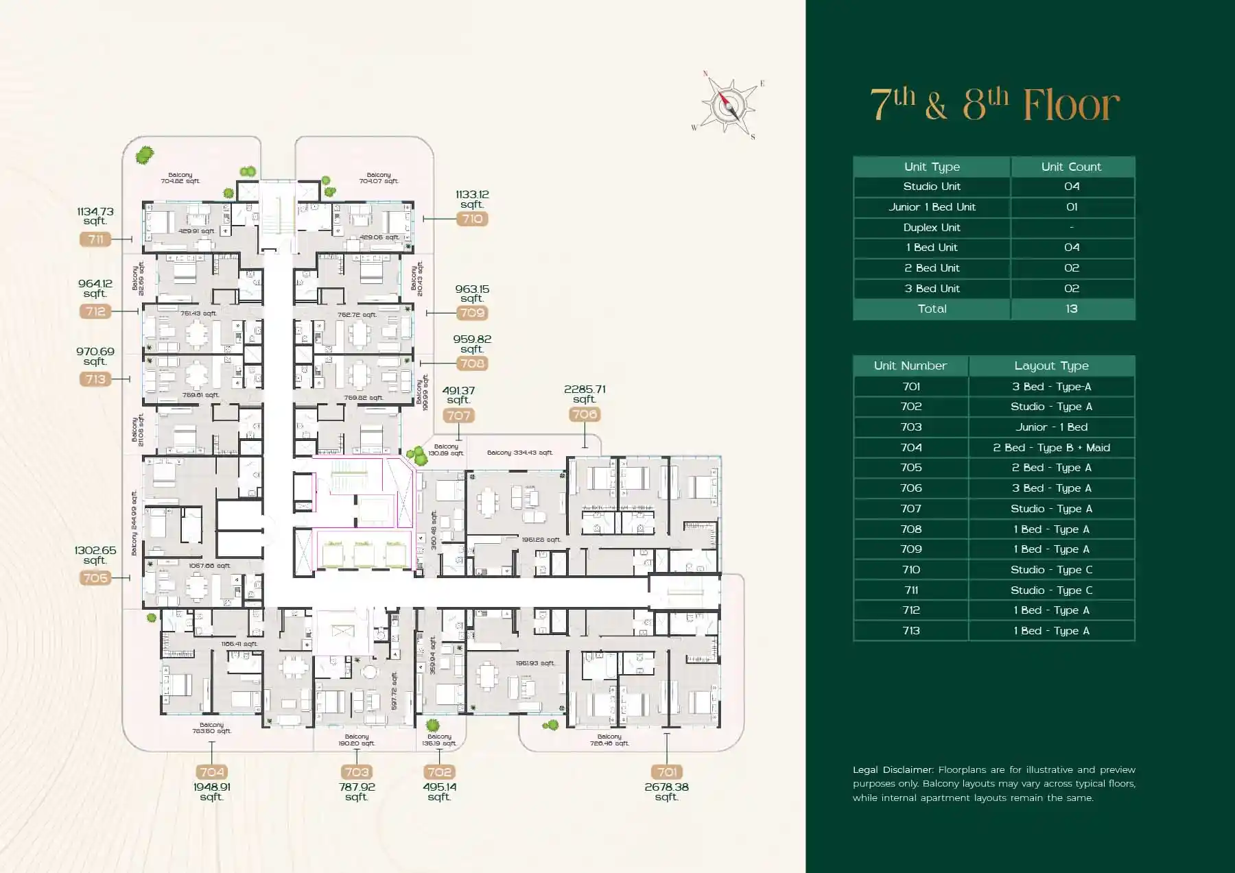7th & 8th Floor (Unit 701-713)