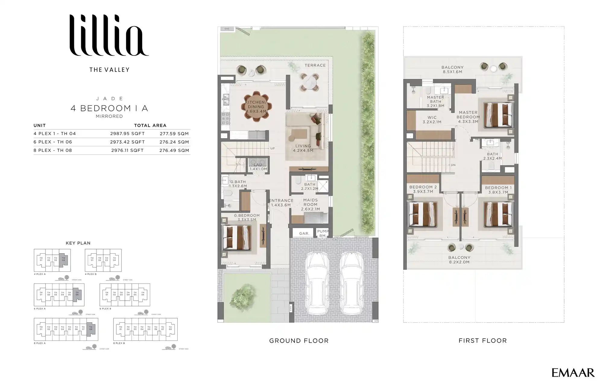 4 Bedroom A, Jade Mirrored