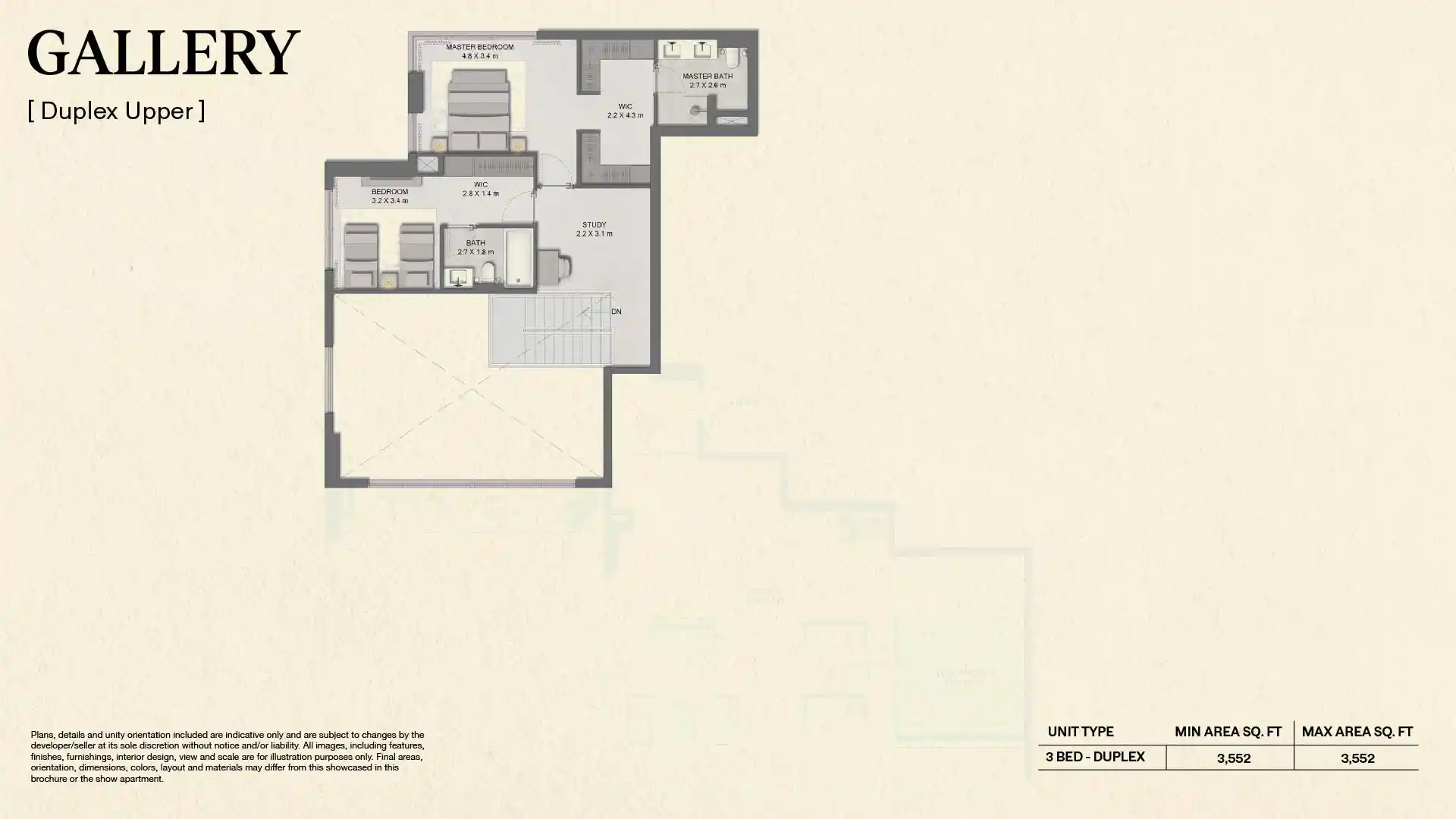 3 Bedroom + Maid + Pool (Upper Level)