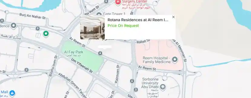 Location of Rotana Residences