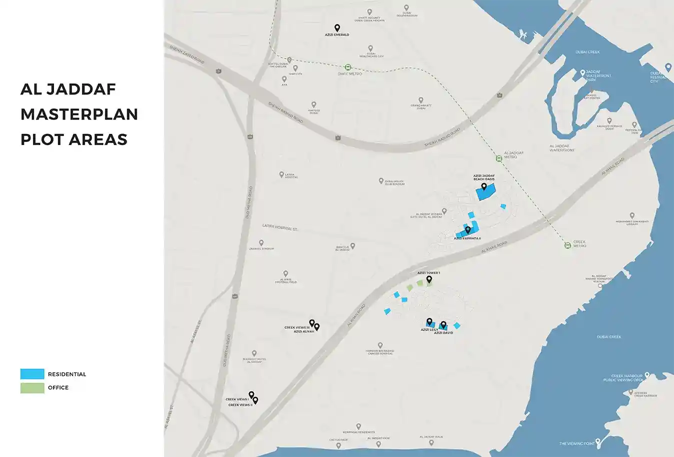 Master Plan of Azizi Jaddaf Beach Oasis