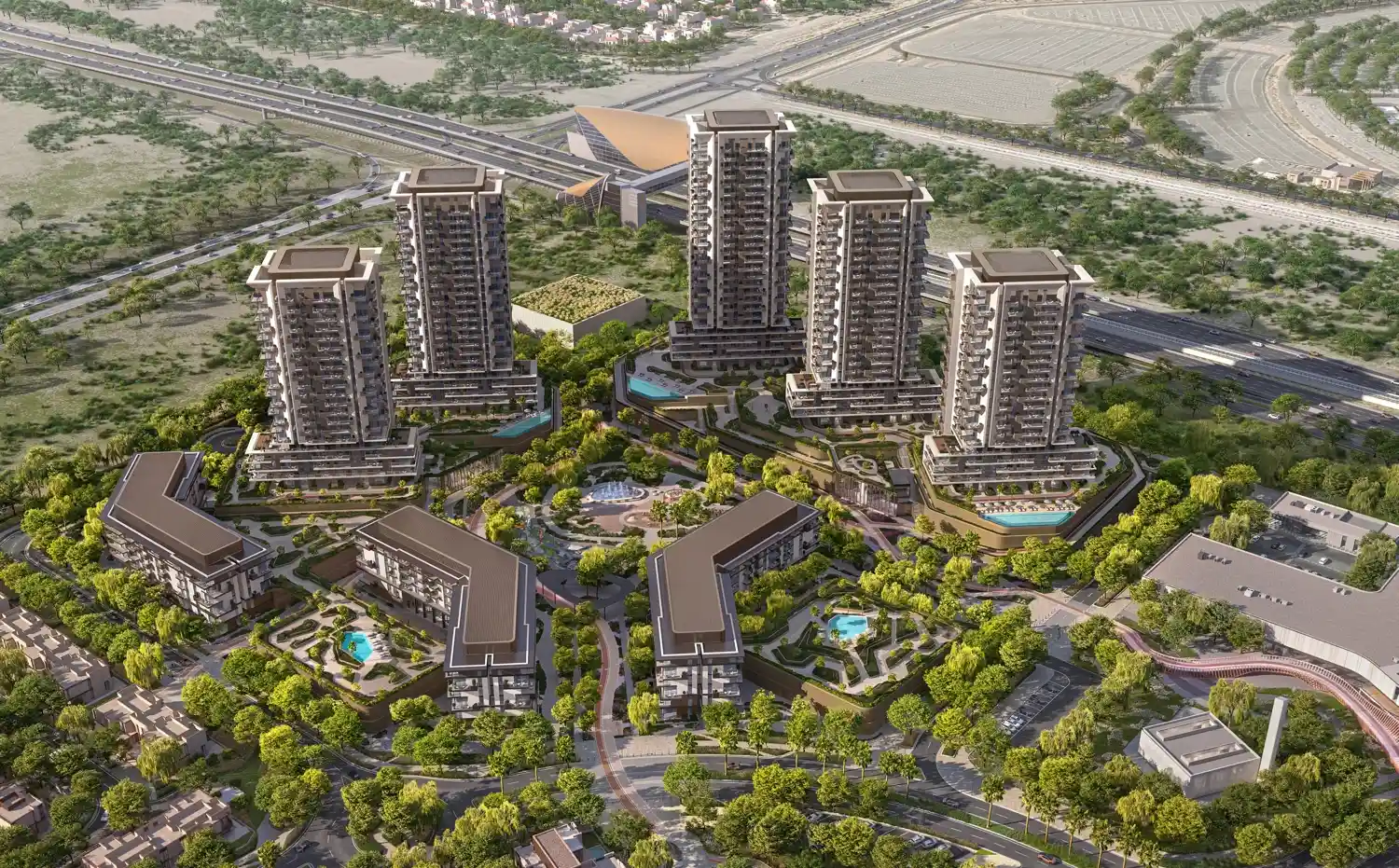 Teal Tower Apartments by Aldar Properties at Dubailand