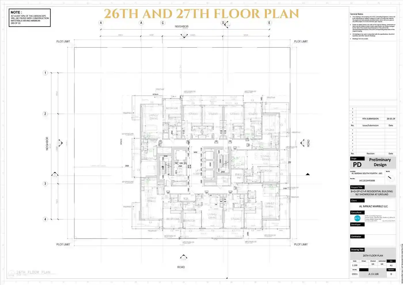 26TH AND 27TH FLOOR PLAN