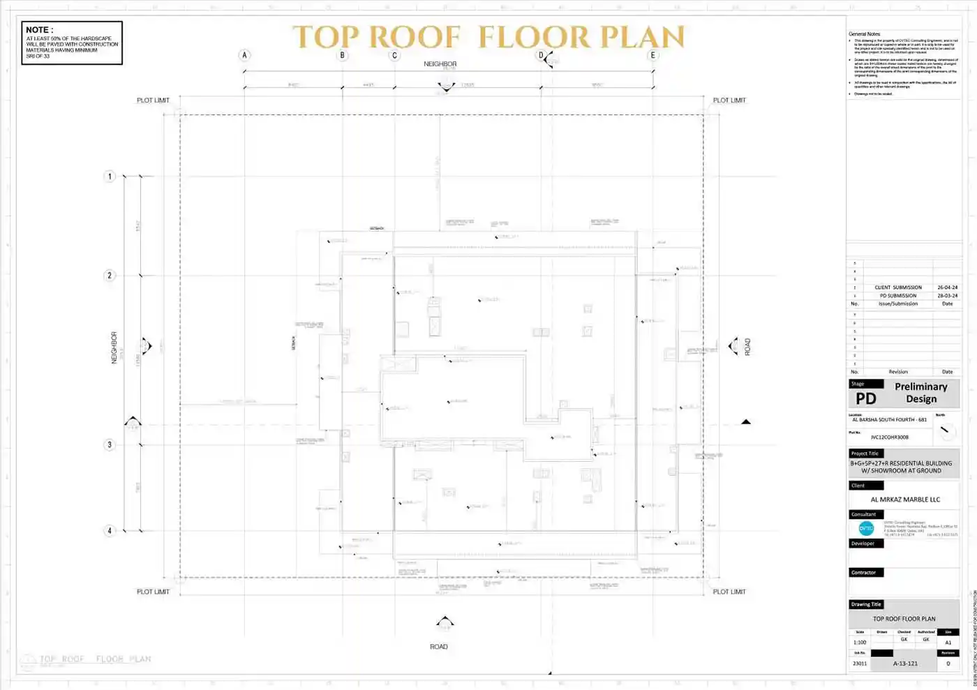 TOP ROOF FLOOR PLAN