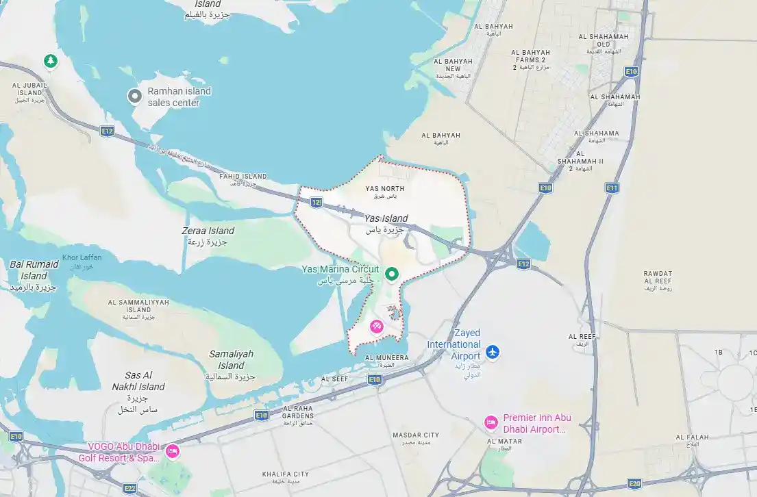 Location of Yas Park Place