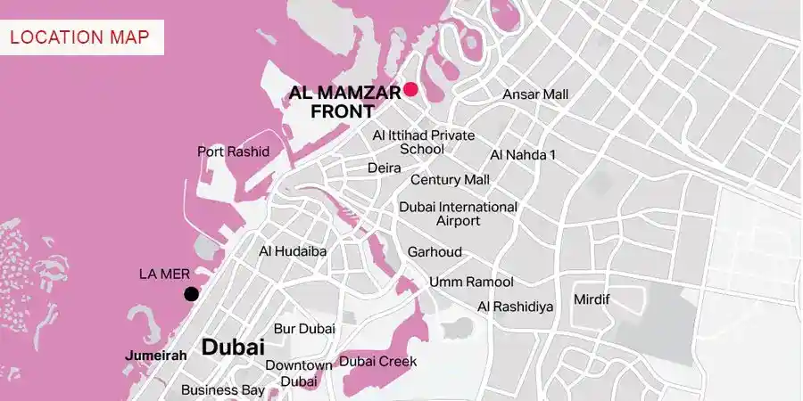 Location of Al Mamzar District 