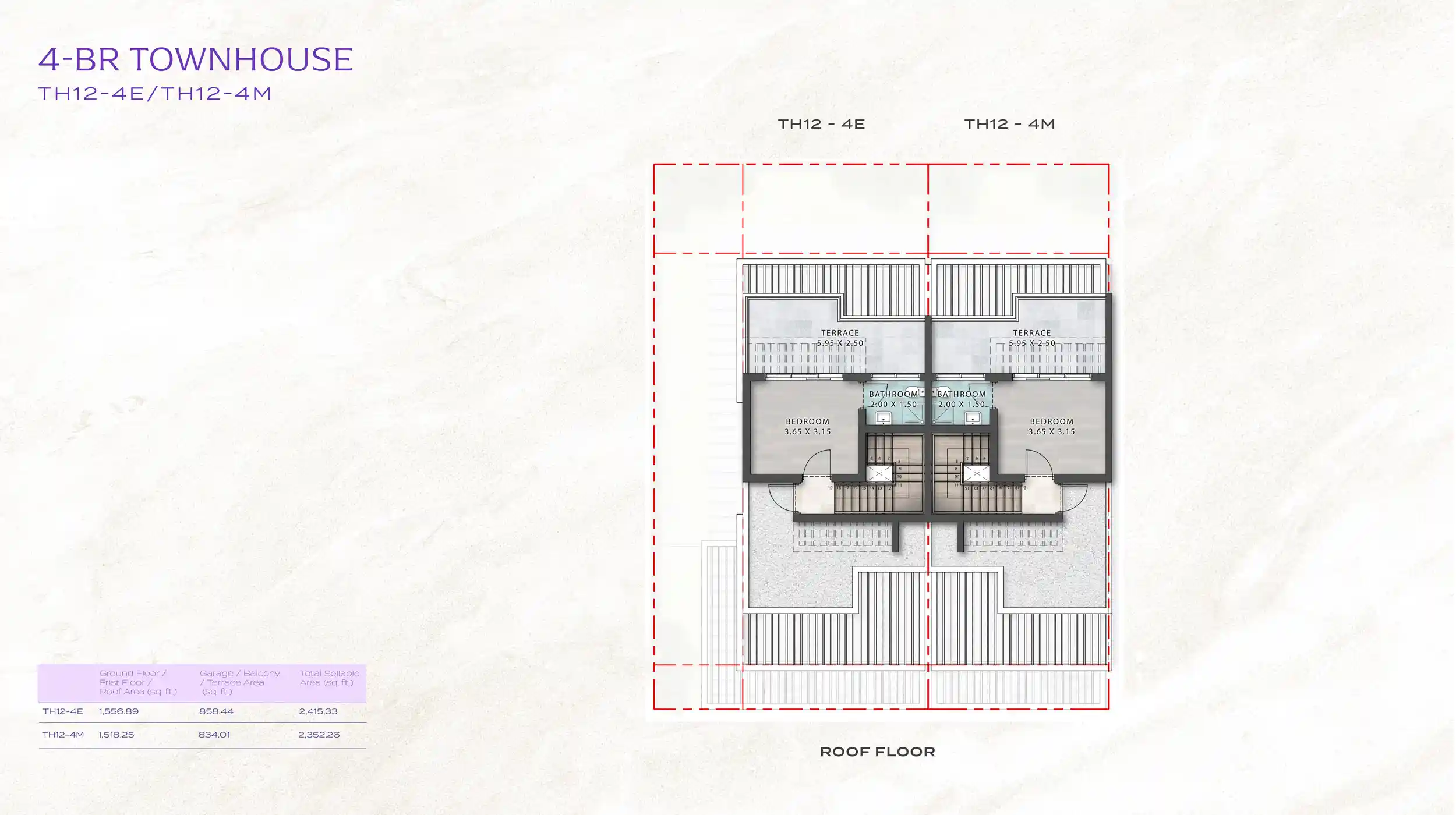 TH12 - 4E - TH12 - 4M, Roof Floor