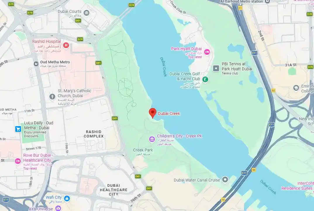 Location of Dubai Creek Gardens