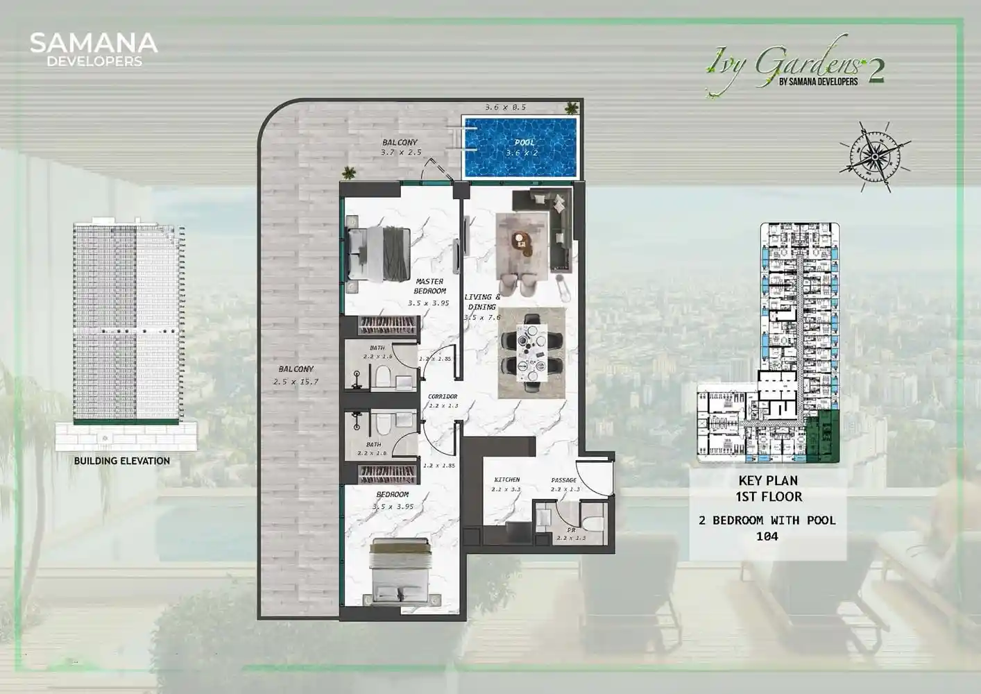 Floor - 11 - 21 - 31, T - 11 to Key Plan - 3506